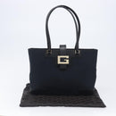 GUCCI G Tote Bag Leather Canvas Black Gold 002 1109 Auth am12610V-25