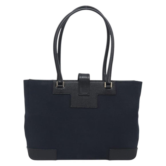 GUCCI G Tote Bag Leather Canvas Black Gold 002 1109 Auth am12610V