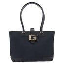 GUCCI G Tote Bag Leather Canvas Black Gold 002 1109 Auth am12611V-2
