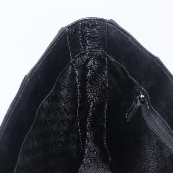 GUCCI G Tote Bag Leather Canvas Black Gold 002 1109 Auth am12611V