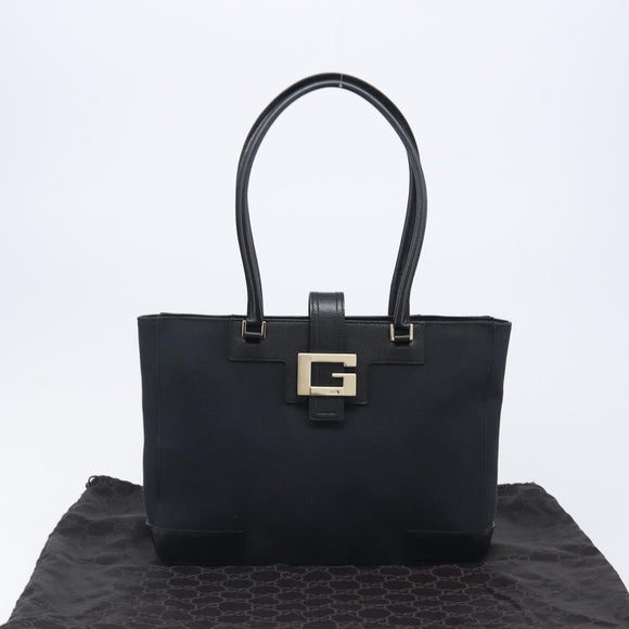 GUCCI G Tote Bag Leather Canvas Black Gold 002 1109 Auth am12611V