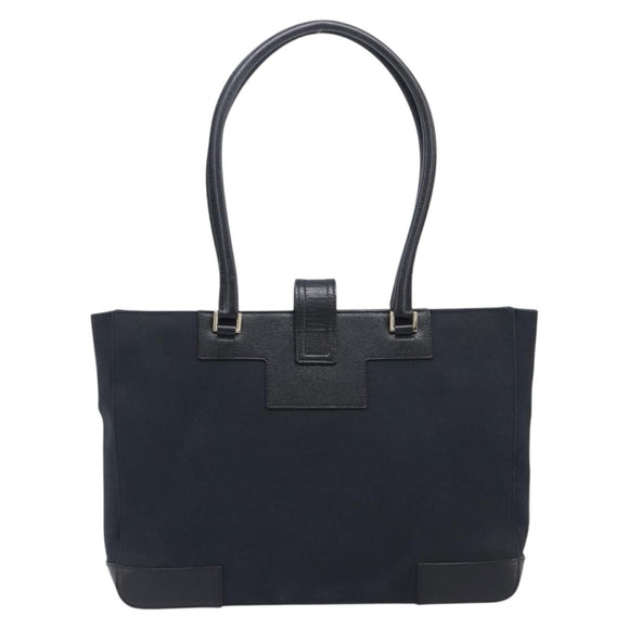GUCCI G Tote Bag Leather Canvas Black Gold 002 1109 Auth am12611V