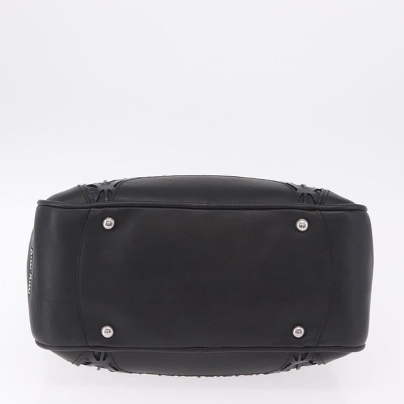 Miu Miu Hand Bag Leather Black Silver Auth am12613V