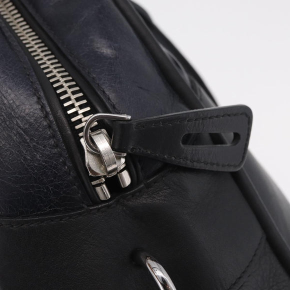 Miu Miu Hand Bag Leather Black Silver Auth am12613V