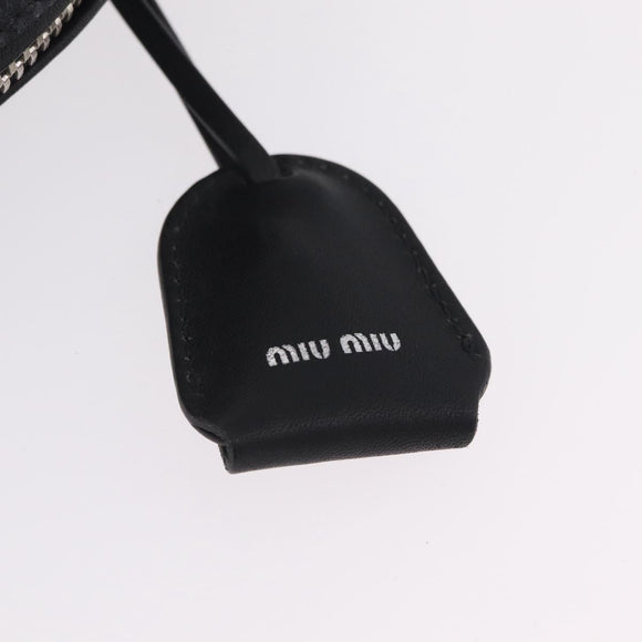 Miu Miu Hand Bag Leather Black Silver Auth am12613V