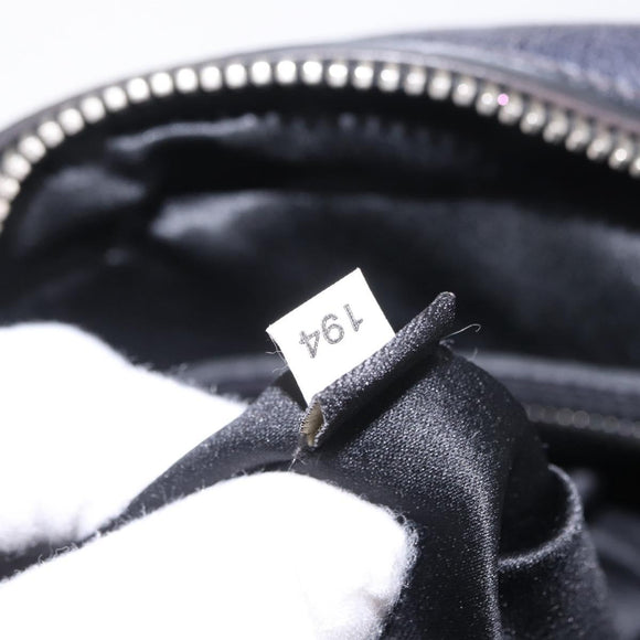 Miu Miu Hand Bag Leather Black Silver Auth am12613V