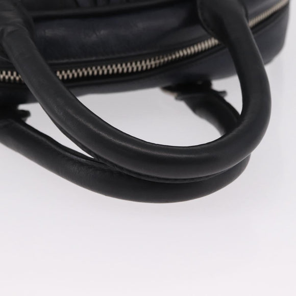 Miu Miu Hand Bag Leather Black Silver Auth am12613V