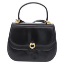 GUCCI Hand Bag Leather 2way Black Gold 000 406 0264 Auth am12615V-2