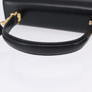 GUCCI Hand Bag Leather 2way Black Gold 000 406 0264 Auth am12615V-7