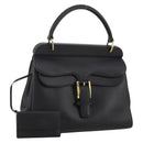 GUCCI Hand Bag Leather Black Gold 101676 Auth am12616V-1
