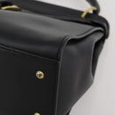 GUCCI Hand Bag Leather Black Gold 101676 Auth am12616V-11