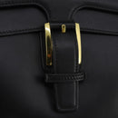 GUCCI Hand Bag Leather Black Gold 101676 Auth am12616V-14