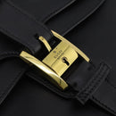 GUCCI Hand Bag Leather Black Gold 101676 Auth am12616V-15