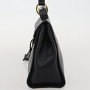 GUCCI Hand Bag Leather Black Gold 101676 Auth am12616V-4