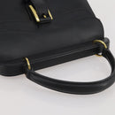 GUCCI Hand Bag Leather Black Gold 101676 Auth am12616V-6