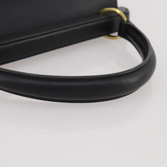GUCCI Hand Bag Leather Black Gold 101676 Auth am12616V