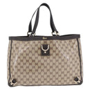 GUCCI GG Crystal Tote Bag Coated Canvas Beige Gold 293580 Auth am12617V-13
