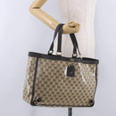 GUCCI GG Crystal Tote Bag Coated Canvas Beige Gold 293580 Auth am12617V-23