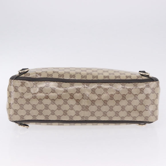 GUCCI GG Crystal Tote Bag Coated Canvas Beige Gold 293580 Auth am12617V
