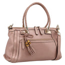 GUCCI Bella Bamboo Hand Bag Leather 2way Pink Gold 282300 Auth am12618A-1