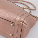 GUCCI Bella Bamboo Hand Bag Leather 2way Pink Gold 282300 Auth am12618A-12