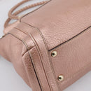 GUCCI Bella Bamboo Hand Bag Leather 2way Pink Gold 282300 Auth am12618A-13