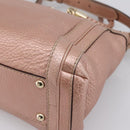 GUCCI Bella Bamboo Hand Bag Leather 2way Pink Gold 282300 Auth am12618A-14