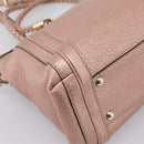 GUCCI Bella Bamboo Hand Bag Leather 2way Pink Gold 282300 Auth am12618A-15