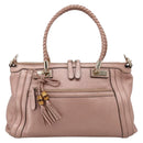 GUCCI Bella Bamboo Hand Bag Leather 2way Pink Gold 282300 Auth am12618A-2