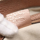 GUCCI Bella Bamboo Hand Bag Leather 2way Pink Gold 282300 Auth am12618A-23