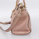 GUCCI Bella Bamboo Hand Bag Leather 2way Pink Gold 282300 Auth am12618A-5
