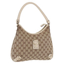 GUCCI GG Canvas Shoulder Bag Beige Gold 130738 Auth am12619V-1