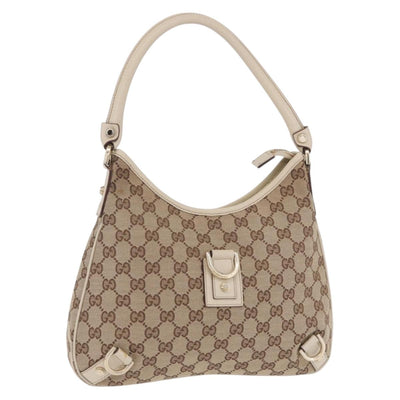 GUCCI GG Canvas Shoulder Bag Beige Gold 130738 Auth am12619V
