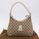 GUCCI GG Canvas Shoulder Bag Beige Gold 130738 Auth am12619V-12