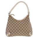 GUCCI GG Canvas Shoulder Bag Beige Gold 130738 Auth am12619V-2