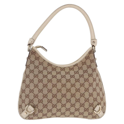 GUCCI GG Canvas Shoulder Bag Beige Gold 130738 Auth am12619V - 0