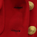 CHANEL Skirt Setup Jacket Cotton Red CC Auth am12620-18