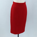 CHANEL Skirt Setup Jacket Cotton Red CC Auth am12620-20