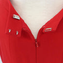 CHANEL Skirt Setup Jacket Cotton Red CC Auth am12620-23