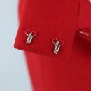 CHANEL Skirt Setup Jacket Cotton Red CC Auth am12620-25
