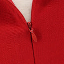 CHANEL Skirt Setup Jacket Cotton Red CC Auth am12620-27