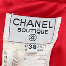 CHANEL Skirt Setup Jacket Cotton Red CC Auth am12620-37