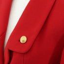 CHANEL Skirt Setup Jacket Cotton Red CC Auth am12620-6