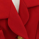 CHANEL Skirt Setup Jacket Cotton Red CC Auth am12620-9