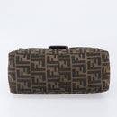 FENDI Zucca Canvas Mamma Baguette Shoulder Bag Brown Black Auth am12622V-11