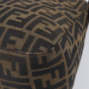 FENDI Zucca Canvas Mamma Baguette Shoulder Bag Brown Black Auth am12622V-14