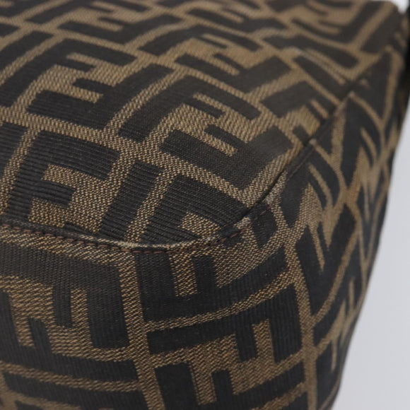 FENDI Zucca Canvas Mamma Baguette Shoulder Bag Brown Black Auth am12622V