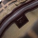 FENDI Zucca Canvas Mamma Baguette Shoulder Bag Brown Black Auth am12622V-19