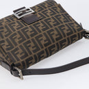FENDI Zucca Canvas Mamma Baguette Shoulder Bag Brown Black Auth am12622V-6