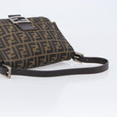 FENDI Zucca Canvas Mamma Baguette Shoulder Bag Brown Black Auth am12622V-7